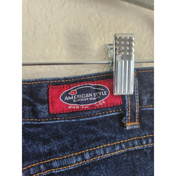 Y2k Eunina American Style U.S.A Dark Wash Straight Leg Denim Jeans 9 - Picture 6 of 6